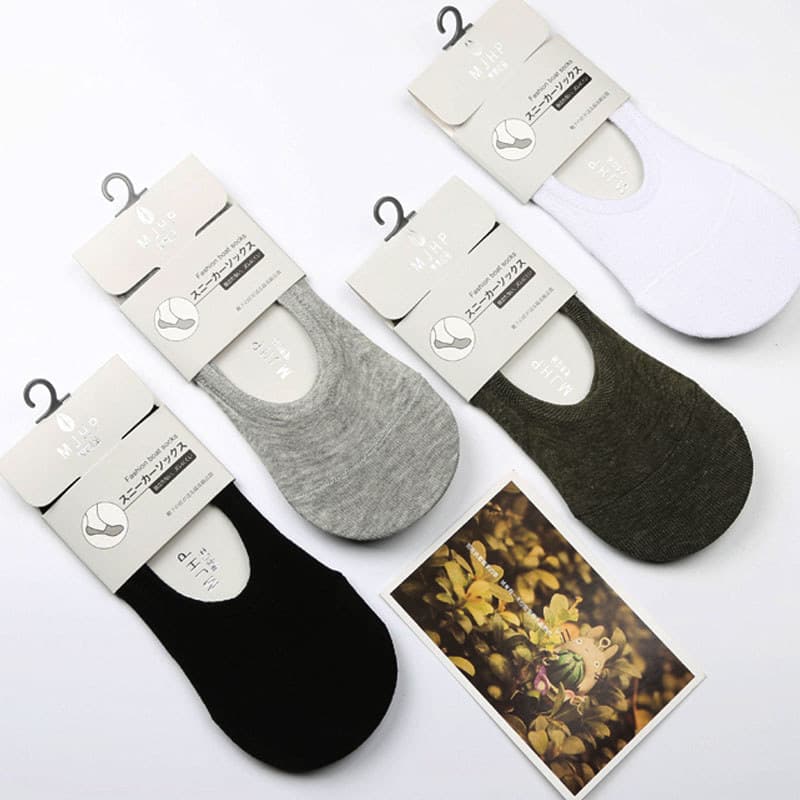 Primavera verão meias boca rasa ervilhas meias de algodão meias invisíveis masculinas Silicone antiderrapante meias masc