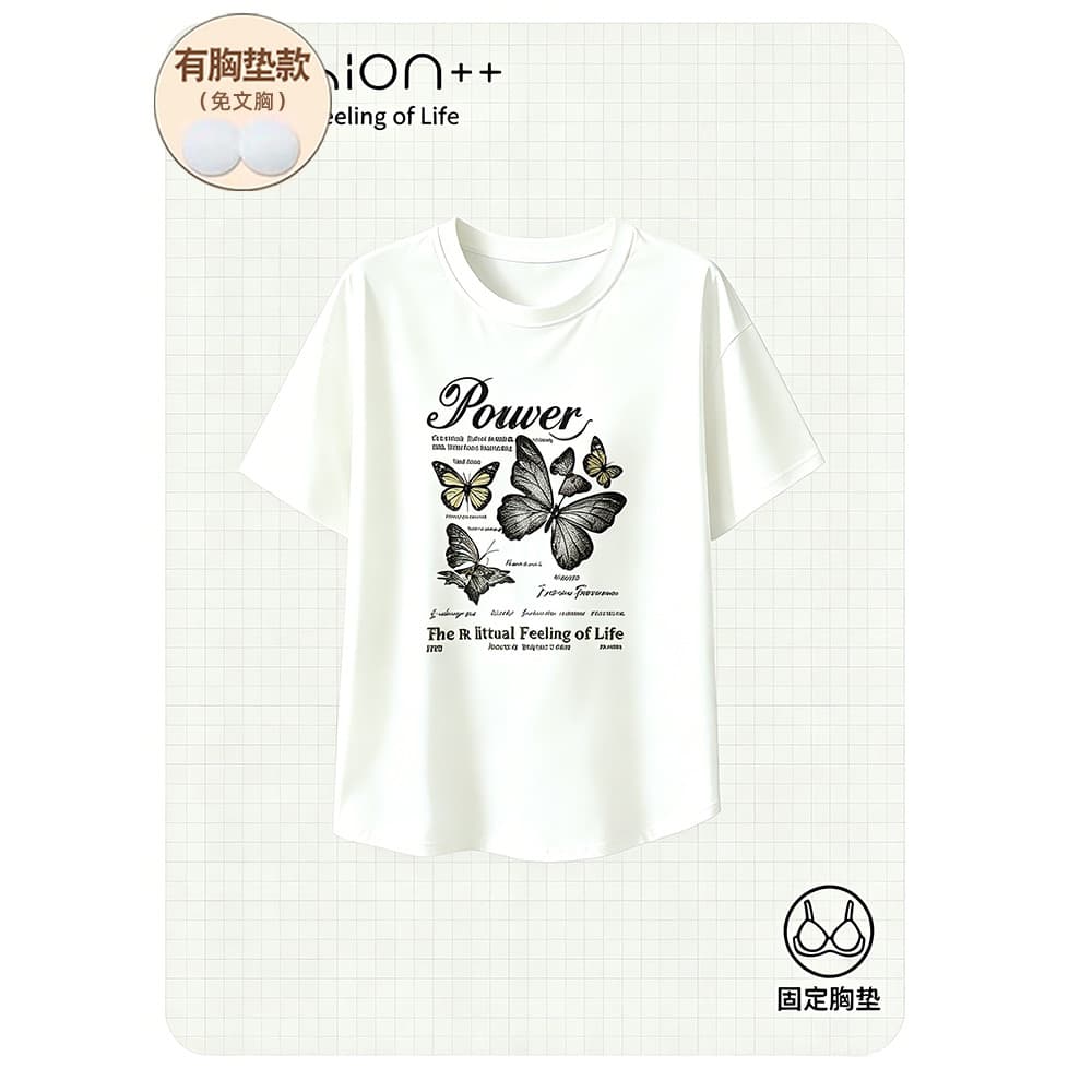 Camiseta de manga curta pijamas femininos com almofadas no peito pijamas de verão topos de peça única feminino algodão p