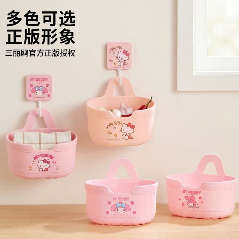 Cesto de Armazenamento de Cebola, Gengibre e Alho Sanrio para Cozinha, Montado na Parede, Drenável, Sem Necessidade de F