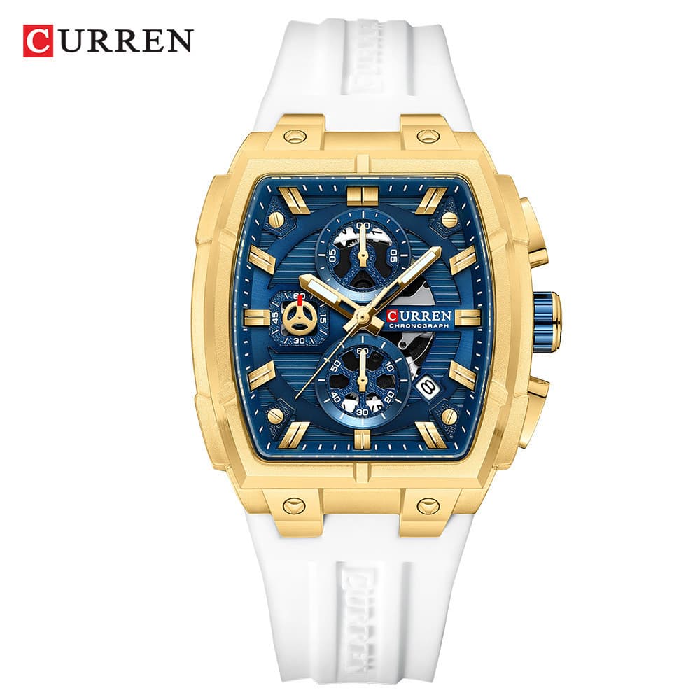 CURREN/Karien 8488 Relógio de quartzo estilo esportivo calendário relógio tipo barril relógio de quartzo masculino relóg