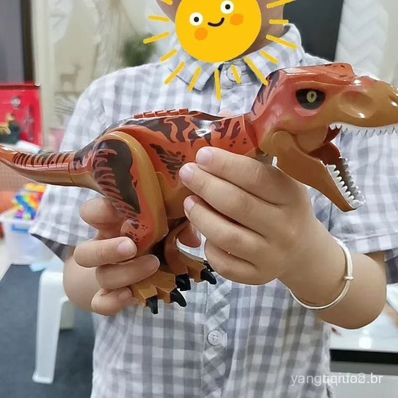 Blocos de Montar Dinossauro T‑Rex Brinquedo Educativo para Crianças