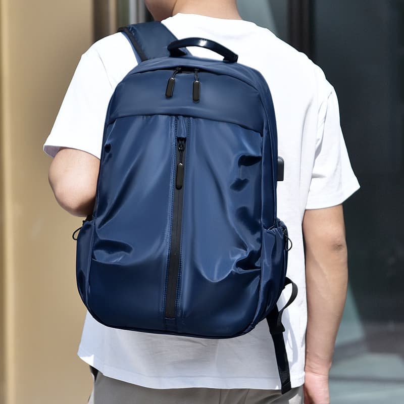 Mochila de tecido Oxford para homens, elegante, esportiva, casual, leve, adequada para viagens.