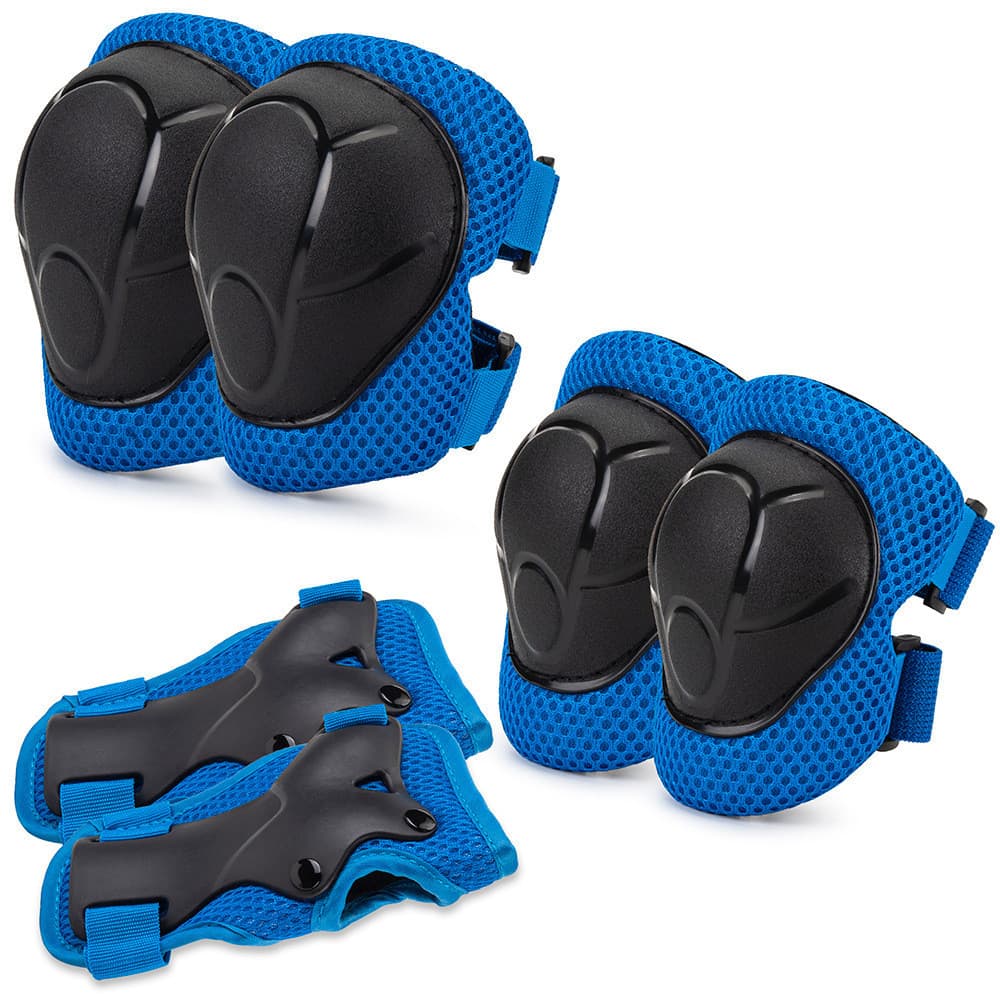 Equipamento de proteção para patinação infantil Conjunto de seis peças Joelheiras Cotoveleiras Almofadas de palma Equipa