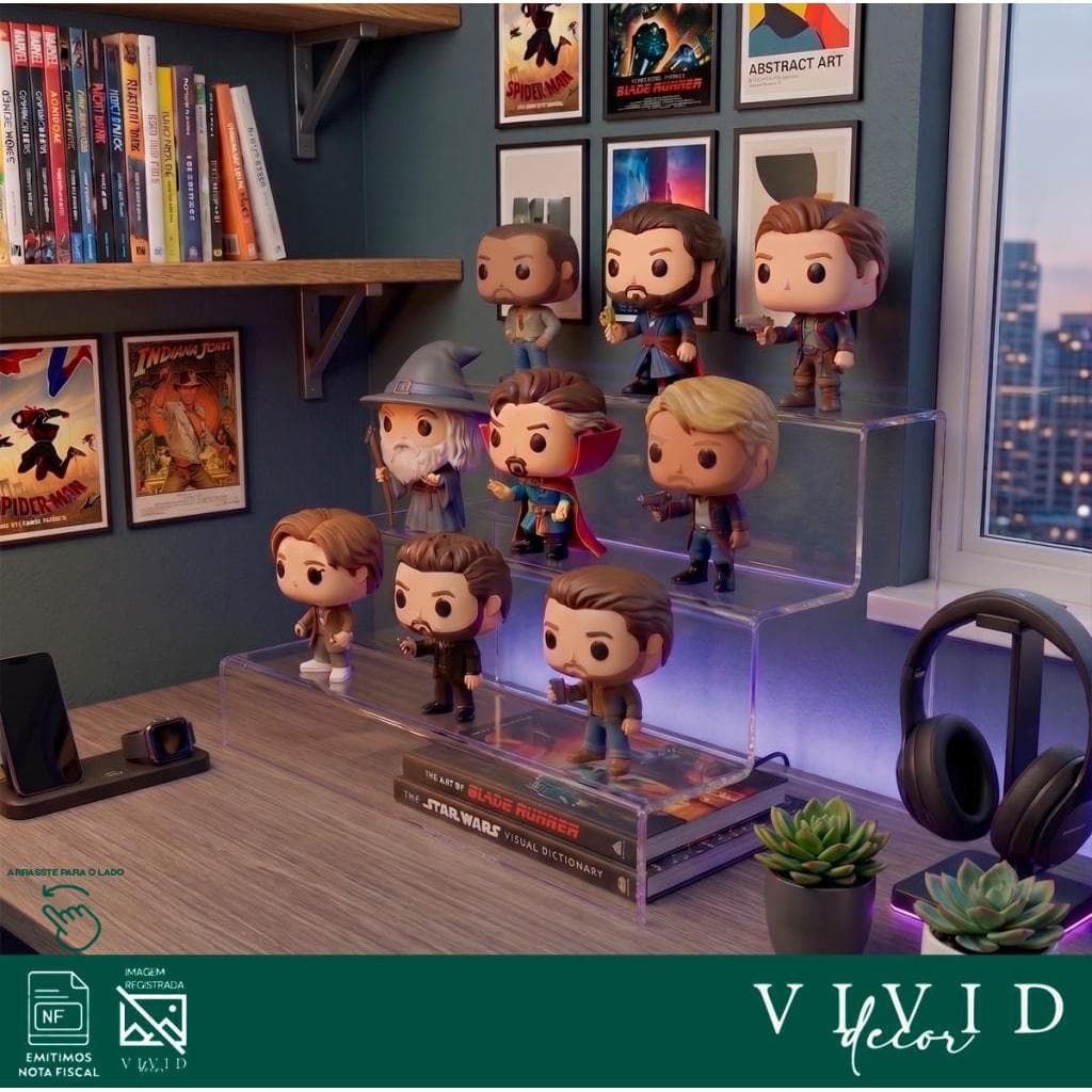 Escadinha Expositora Acrílico Para Funko Pop 33x5x5 3 degraus