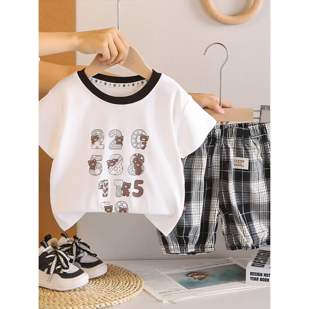 Meninos verão de manga curta terno elegante estilo na moda bebê verão dividir terno de duas peças roupas infantis do beb
