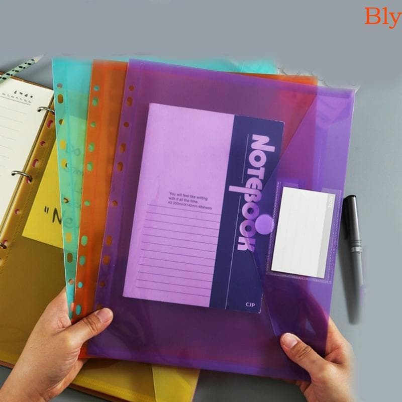 Bly Pasta De Documentos Transparente , Arquivo A4 , Organizador , Bolsa Com Borda De 11 Furos