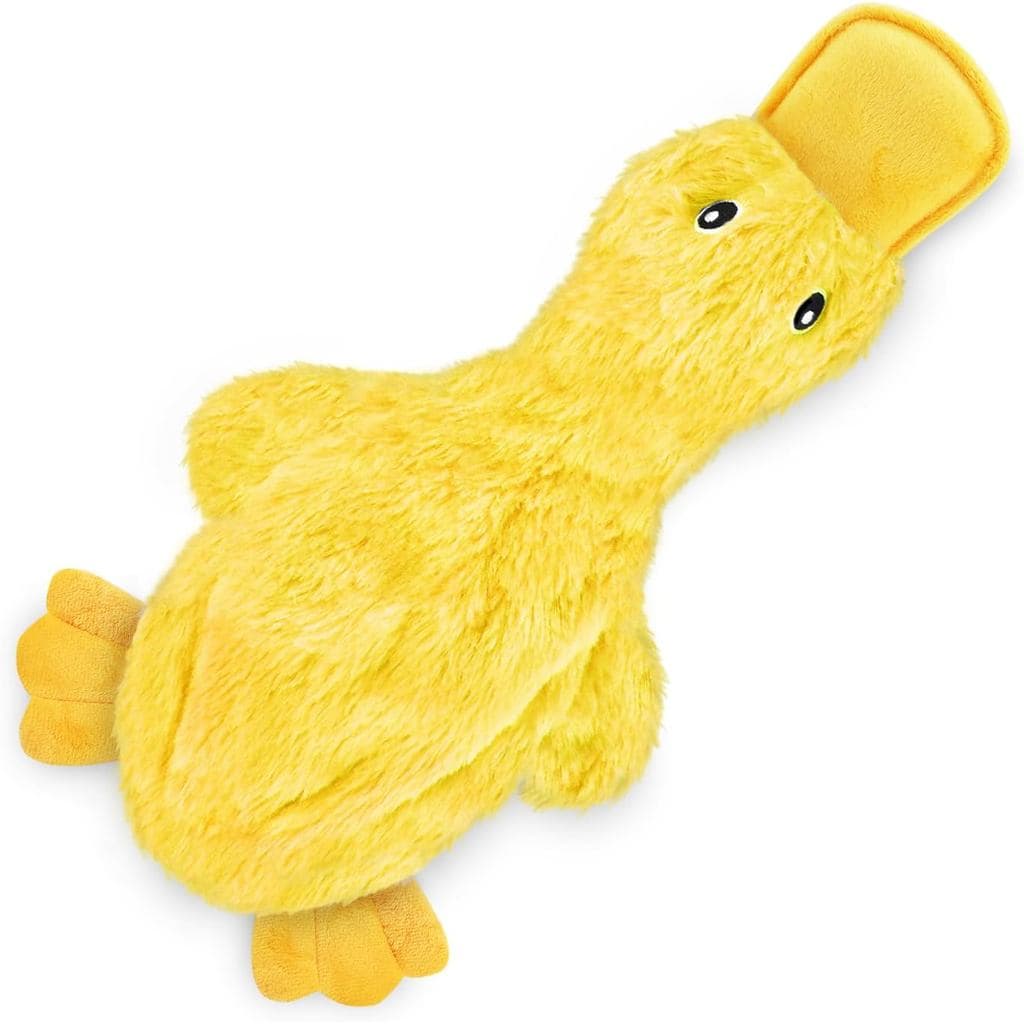 Brinquedo Interativo com Som de Pato Estaladiço, Amarelo | Brinquedo sem enchimento, resistente, faz sons e amassa, sem
