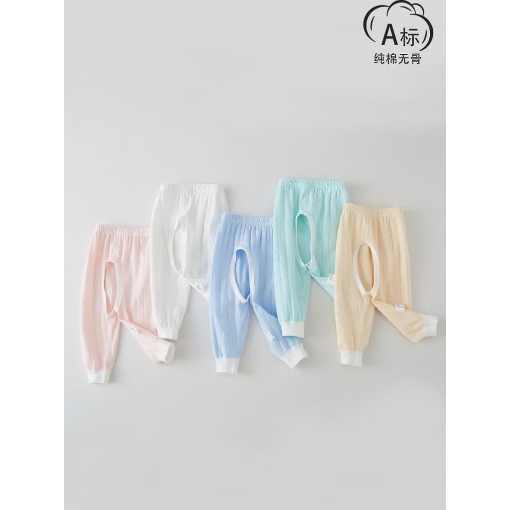 Bebê aberto virilha calças exterior Wear meninos meninas garfo calças primavera outono puro algodão desossado calças com