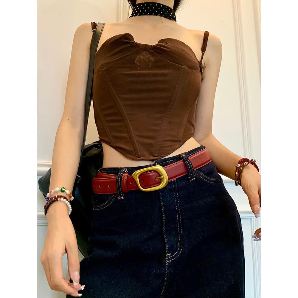 cinto feminino largo cinto feminino plus size Cinto vermelho feminino y2k High-End Casual All-Match menina quente com sa