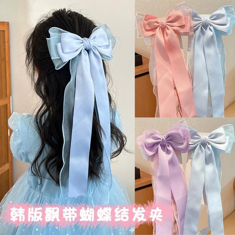 Crianças arco Streamer grampo de cabelo meninas volta cabeça clipe trançado Hairpin bebê veludo princesa cocar acessório
