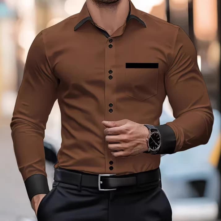 Camisa Masculina Novo Estilo Camisa Casual Camisa Manga Longa