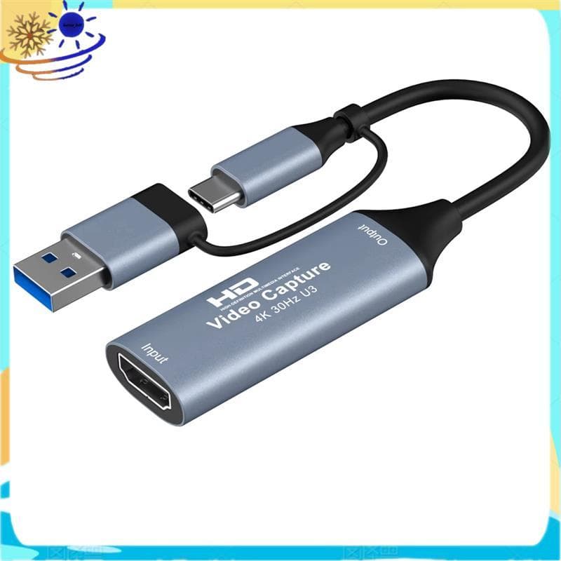 [Le's Shop] Placa De Captura De Vídeo USB 3.0 2 Em 1 4K-Compatível Com Gravação Jogos Tipo C Para Transmissão Ao Vivo De