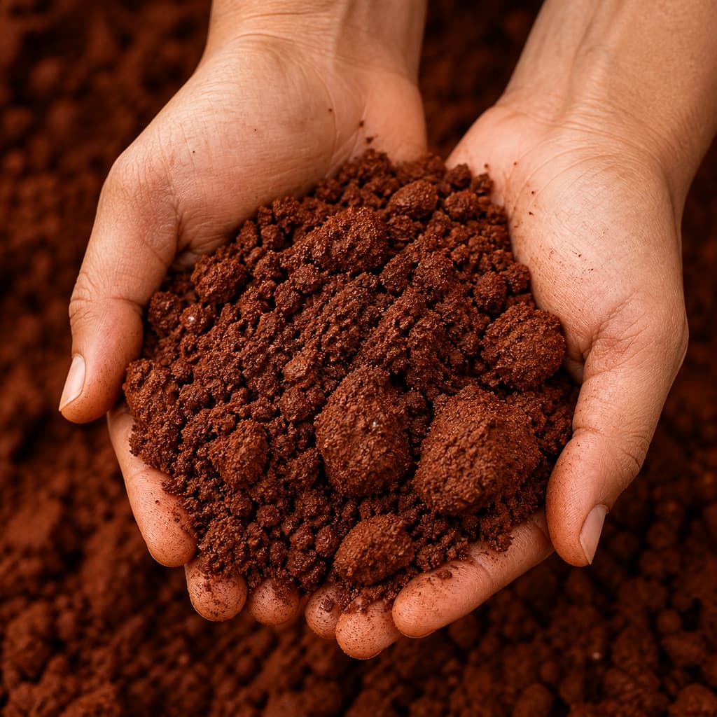 Terra Vermelha Fertil 1kg para Vasos Mudas e Flores não adubada