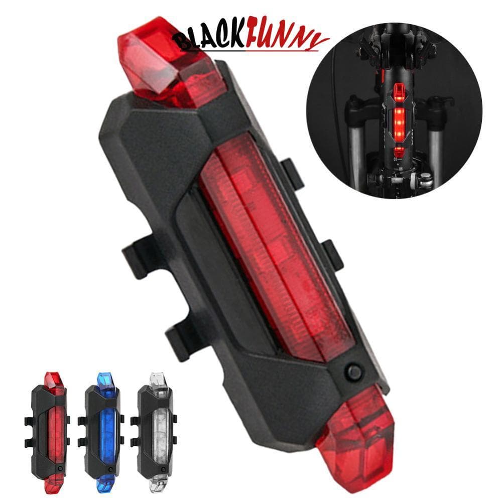 BLACKFUNNY USB Recarregável LED Luzes Da Bicicleta Portátil Luz De Advertência Lanterna Traseira Super Brilhante Equipam