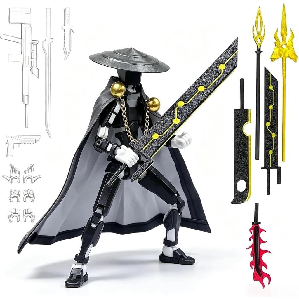 Modelo móvel Titan 13, modelo de robô montado 13, modelo móvel multiarticulado impresso em 3D, brinquedo robô articulado