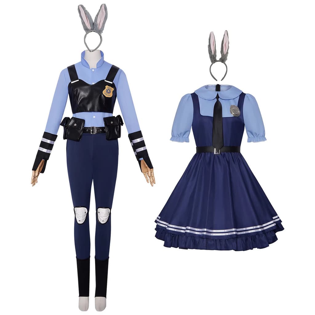 Crazy Zoo 2 Fantasia infantil cos fantasia judy coelho policial vestido calças fantasia de desempenho infantil