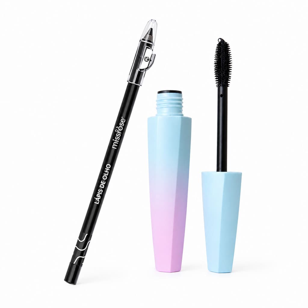 Kit Máscara De Cílios Rímel  + Lápis De Olho Preto Delineador Preto - Sarah beuaty