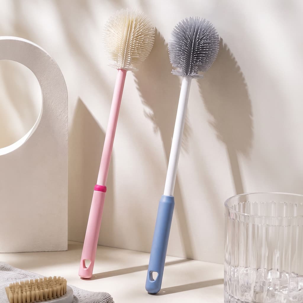 Conjunto de escova para limpeza de mamadeiras, escova de palha para mamilos, escova multifuncional para limpeza de copos