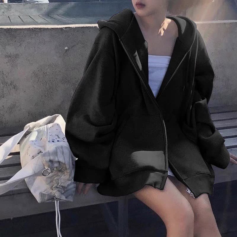 2025 novo estilo na moda Street Wear outono inverno zíper Cardigan All-Match influenciador solto tamanho grande blusão m