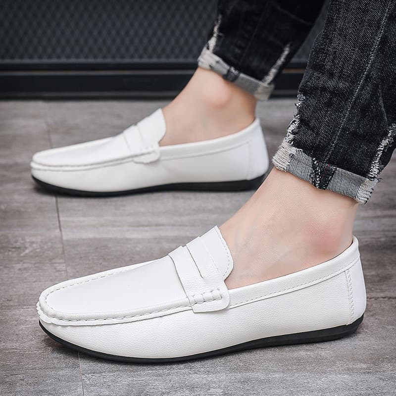 Mocassins Masculinos , Sapatos De Couro Condução Com Sola Macia , Casua Estilo Dinheiro Antigo Masculino