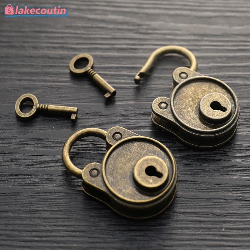 la Vintage Padlo Estilo Antigo Lo Notebook Bagagem Bronze Banhado Estanho