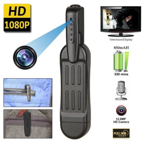 Mini Filmadora Digital Portátil Full HD 1080P Vestível , Gravador De Vídeo DV De Bolso , Câmera De Ação Grande Angular P