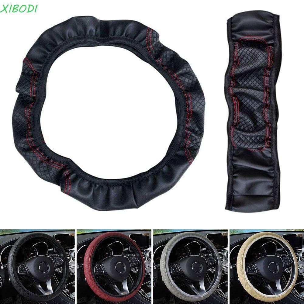 Capa para volante de carro XIBODI, capa protetora antiderrapante em couro, acessório automotivo com textura tridimension