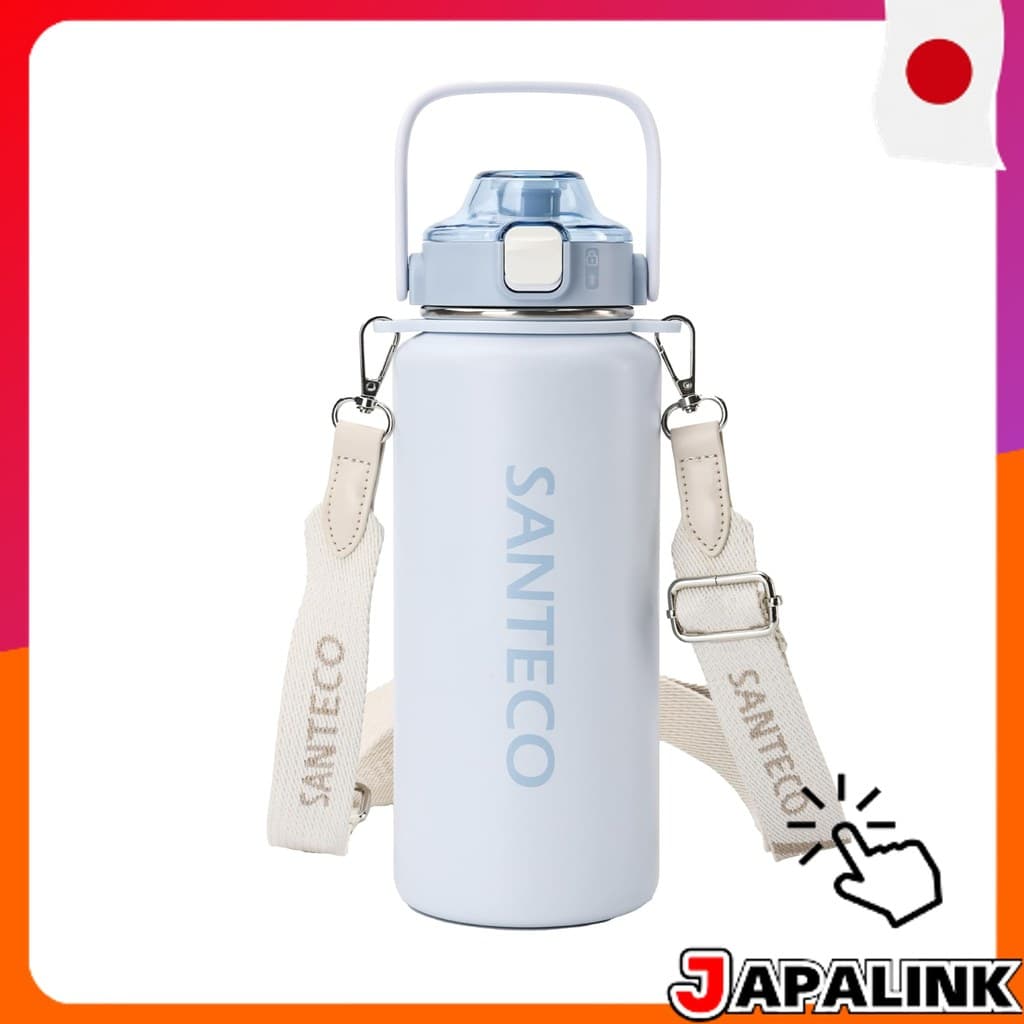 S SANTECO Garrafa Térmica Esportiva , Isolamento a Vácuo, Com Canudo, Mantém Frio e Quente, Estilo Moderno 【Direct from Japan】