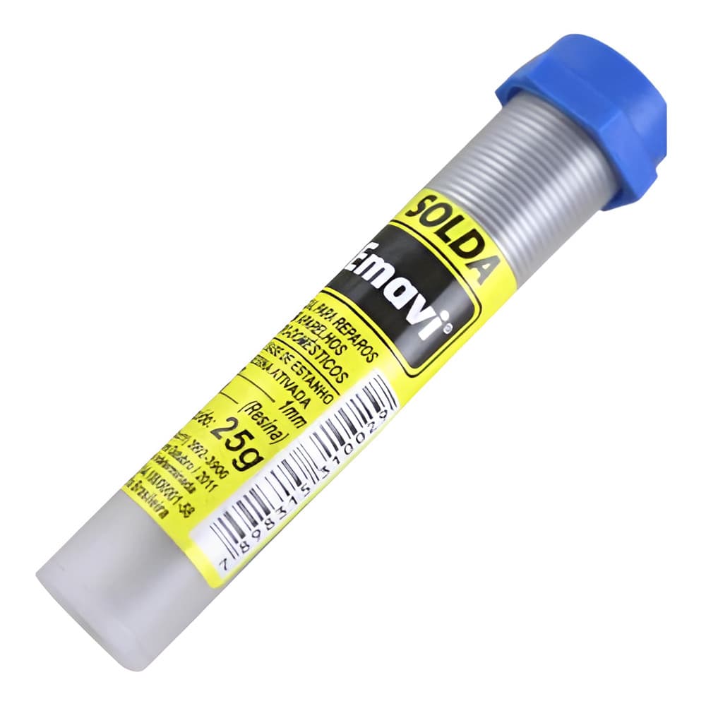 Tubo estanho para solda azul 1mm Emavi - 25 gramas