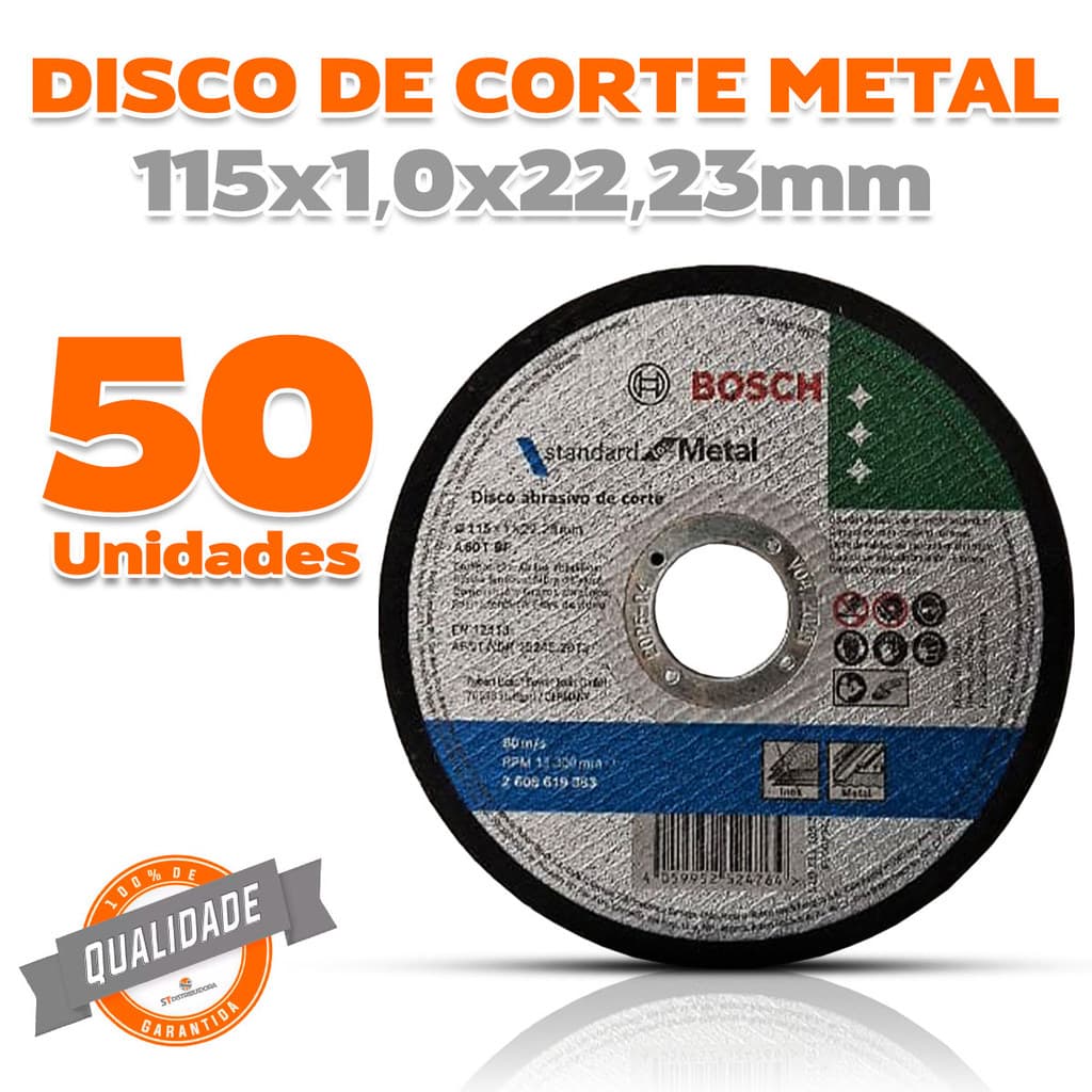 Disco de Corte Inox Metal 4.1/2 x 1,0 Caixa Com 50 Unidades