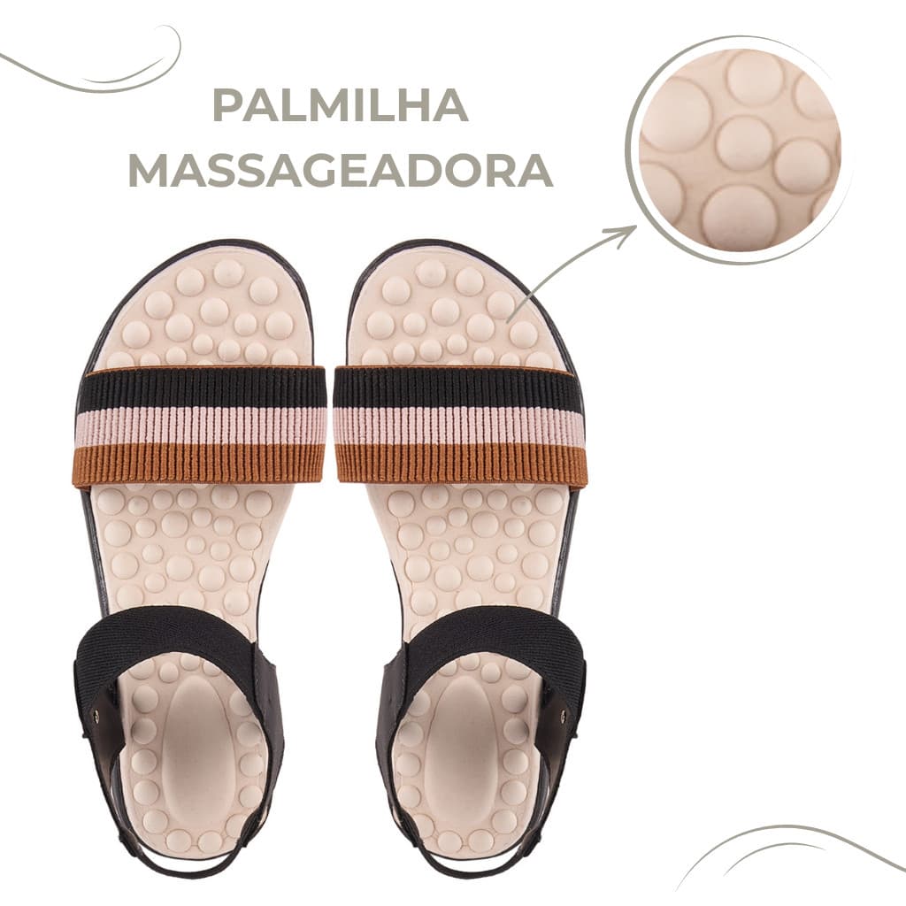 Sandália Feminina Ortopédica Confortável Com Palmilha Anatômica Macia Casual Moderna