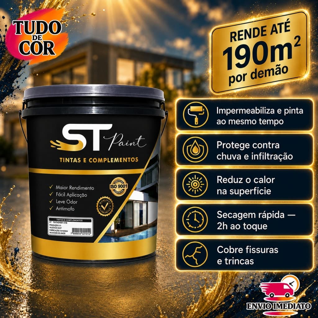 Borracha Líquida ST Fosco 15kg Impermeabilizante Antimofo para Paredes e Telhados