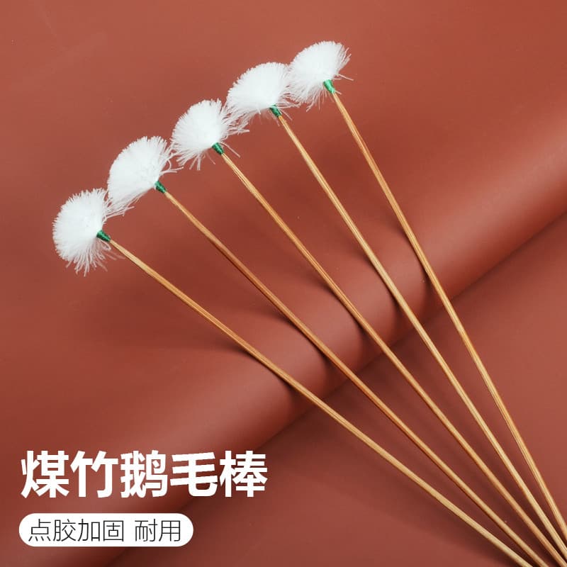 Colher profissional para colheita de orelha, carvão, bambu, colher para colheita de orelha, pena de ganso, pena de frang