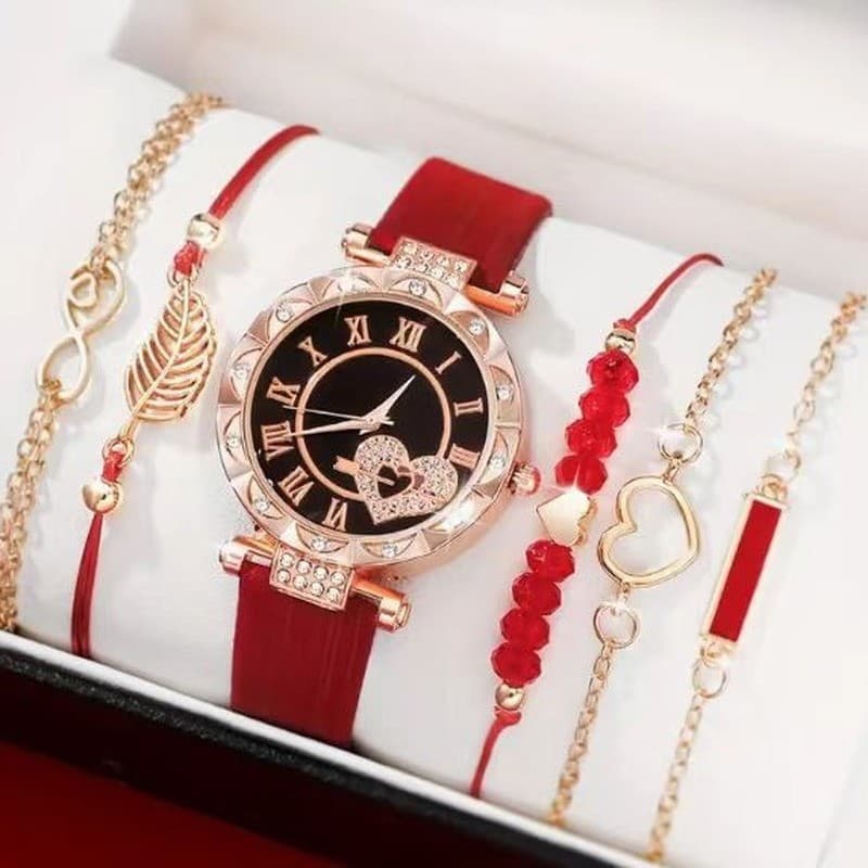 Senhoras relógio Cross-Border novo estilo senhoras diamante Dial cinto de quartzo senhoras relógio frisado pulseira conj