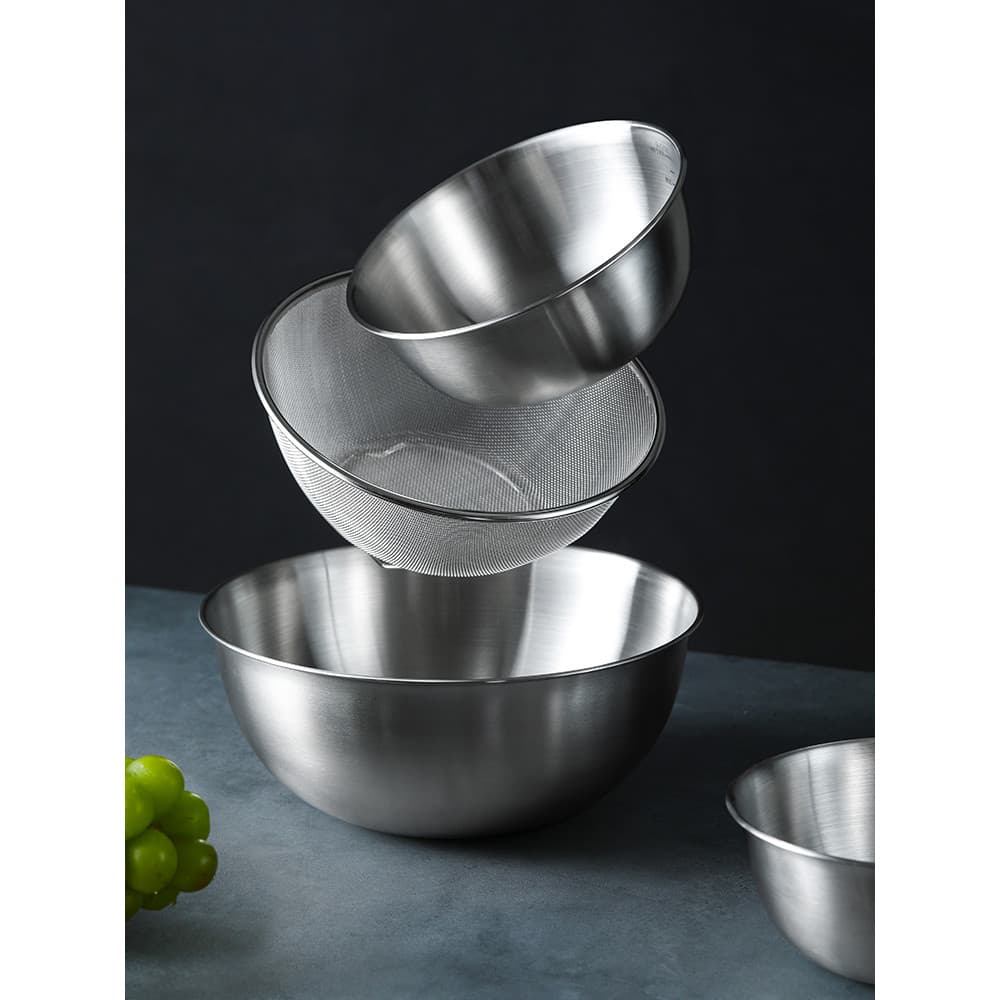 Bacia de malha de aço inoxidável, filtro de lavagem de arroz, malha de filtro de cozinha doméstica, separador de escória