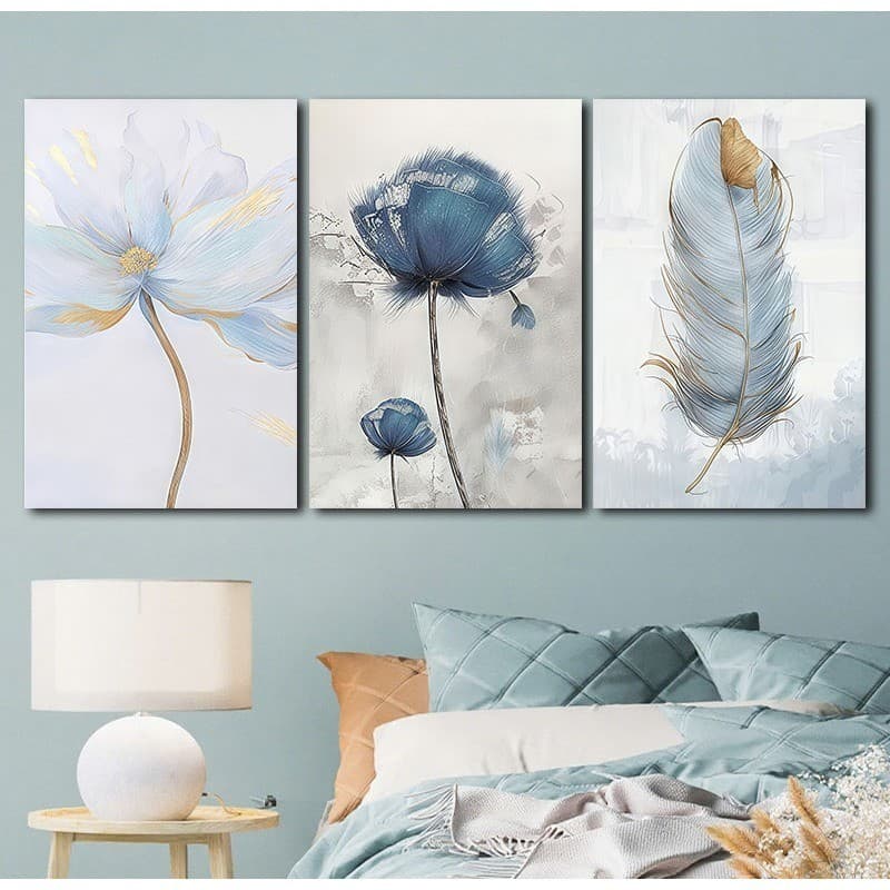Kit 3 Quadros Decorativos Abstrato Geometrico 40x60cm Sala Quarto Decoracao Parede Moderno Arte