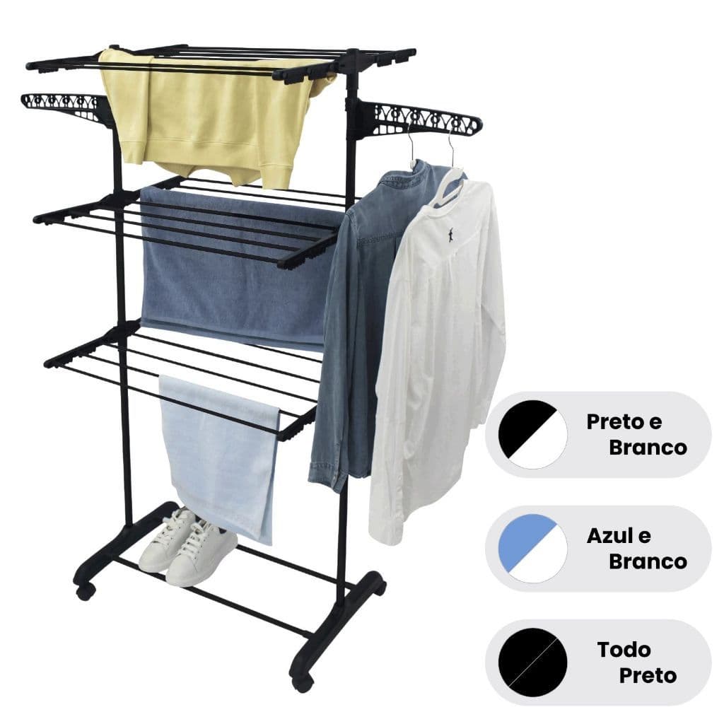 Floor Clothes Drying Rack for Underwear, 3-Tier, Foldable, Portable DN9N