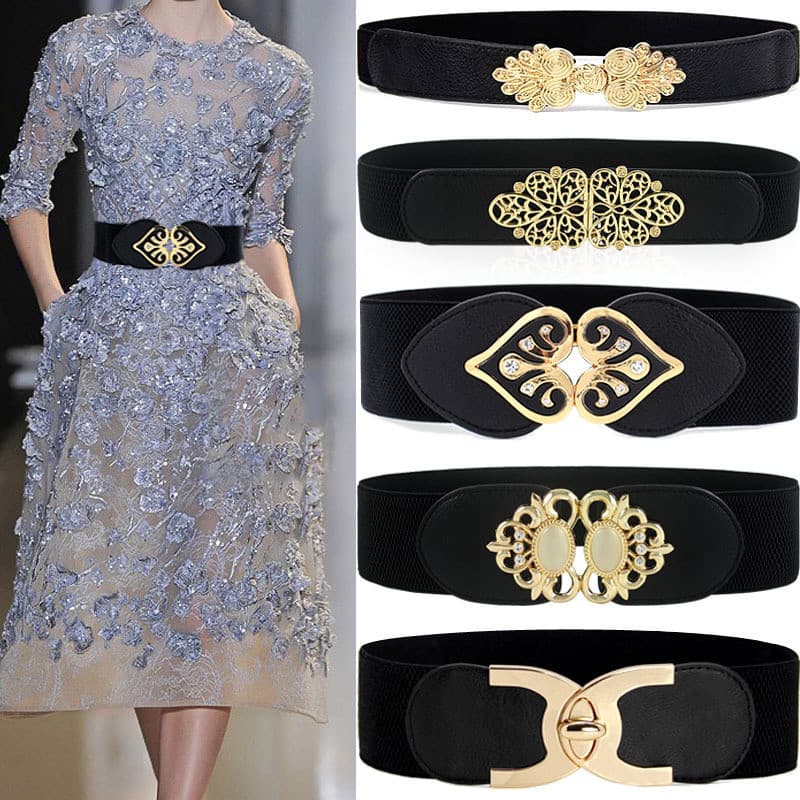 Cincher De Cintura Larga Elástica Vintage , 14 Estilos , Design De Emagrecimento Elástico Ajustável Para Vestidos/Saias