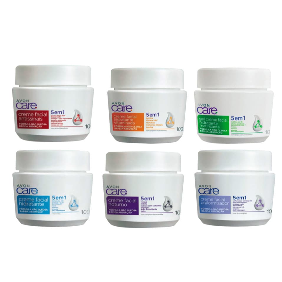 Creme Facial Antissinais Avon Care 6 em 1 100g