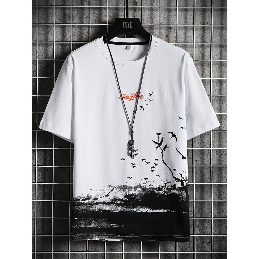 Camiseta de manga curta masculina algodão puro verão novo estilo na moda estilo fino moda confortável Street Wear ins me