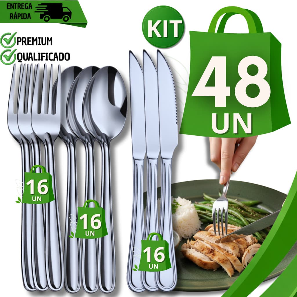 Talher Garfo Colher Faca De Aço Inox Para Mesa Buffet Restaurante Lanchonete Cozinha