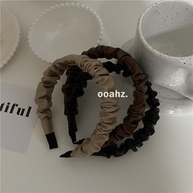 Pista de rua Ooahz Lance|Temperamento francês couro do plutônio plissado bandana Retro simples All-Match bandana acessór