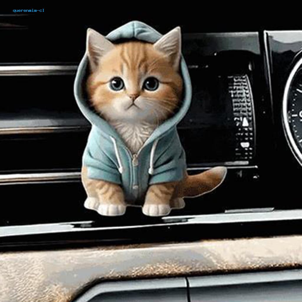 Cat Car Vent Clip Cute Kitten Clips Refillable Air Freshener Cat-shaped Diffuser for Long-lasting Fragrance Easy to Use