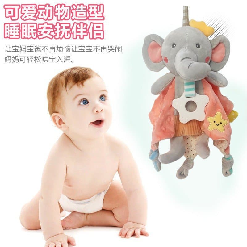 Brinquedos para bebês de 0 a 1 ano, manta calmante, boneca companheira de sono para bebês, brinquedo calmante mastigável