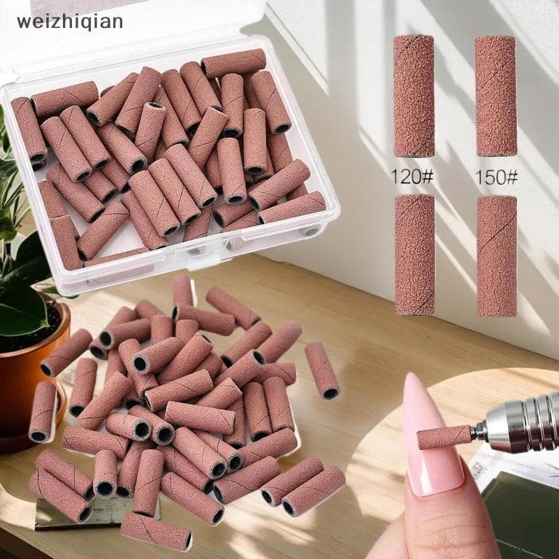 [T & B] 50/60/100Pcs 3MM Mini Conjuntos De Faixas De Lixa De Unhas Para Calos De Pele Morta Gel Remove 120 # 150 180 240