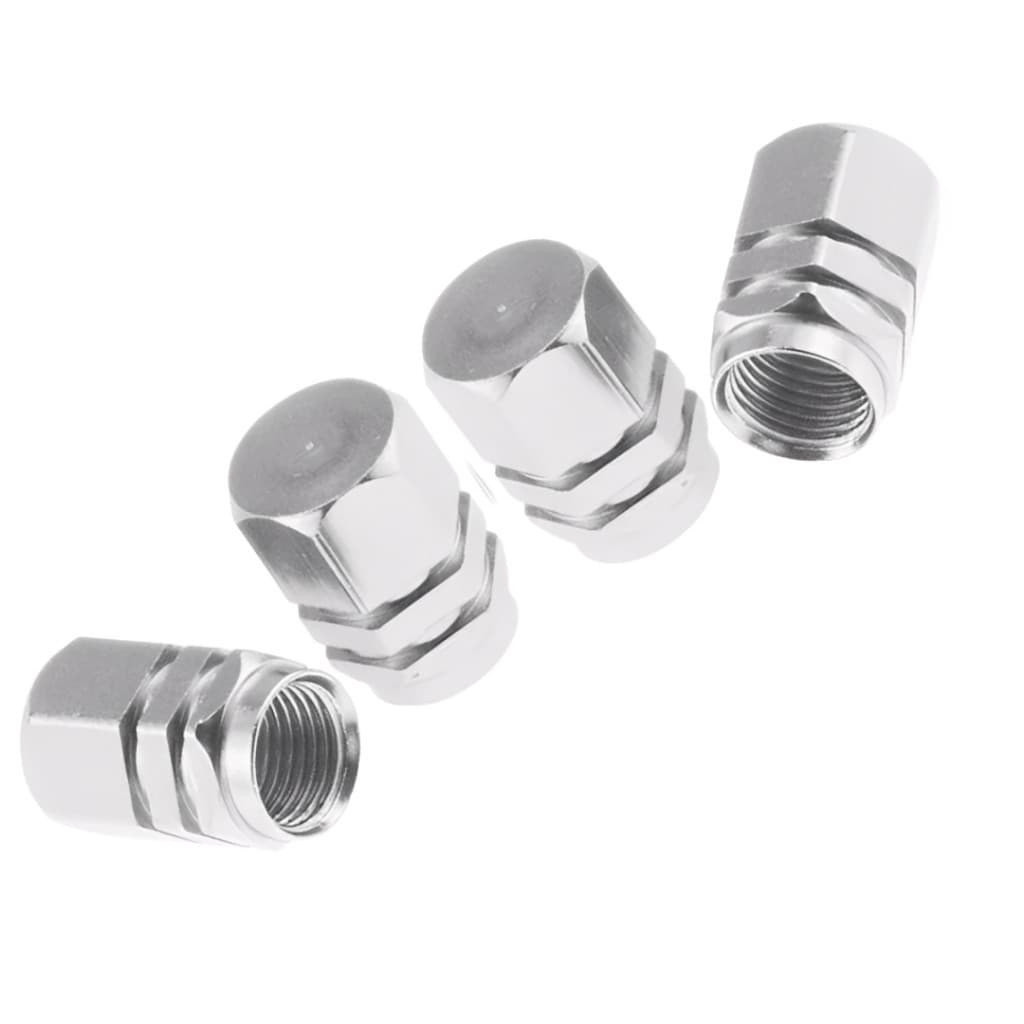 Kit Tampa Válvula Bico Pneu Alumínio 4 Pçs Universal Carros Motos Onibus e Caminhão GCONECT