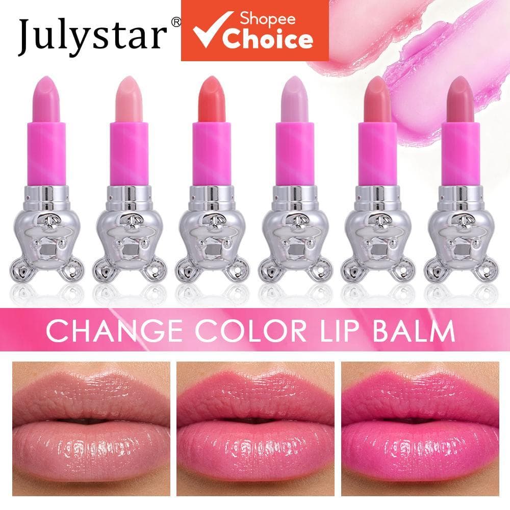 Conjunto de Gloss Labial em Formato de Urso com 6 Unidades, Hidratante e Não Seco, Ideal para Base de Batom, Não