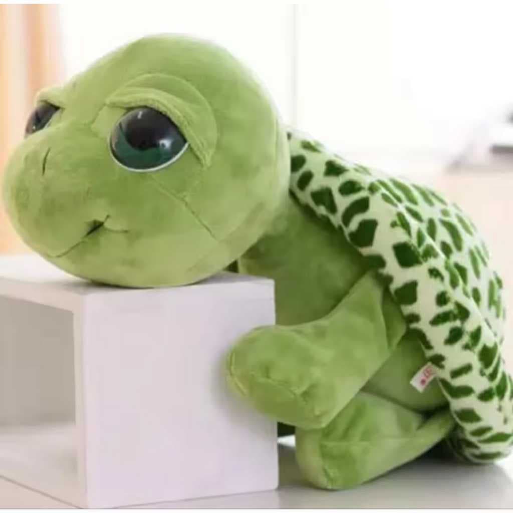 Tartaruga de Pelúcia Fofa com Olhos Grandes Fofinha Dormir Brinquedo Crianças Presente