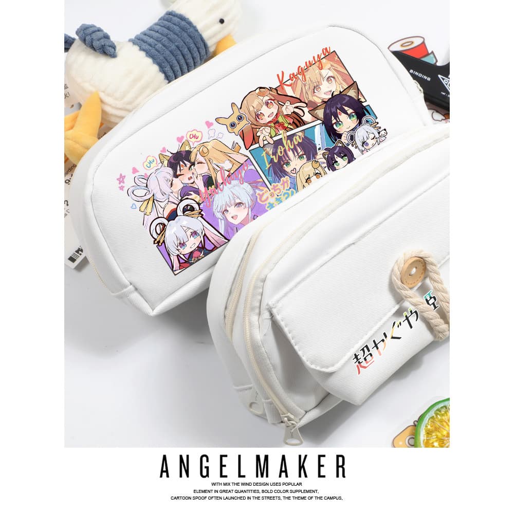 Macrosss Kaguya Ji Mercadoria Ayaba Kaguya Fantasy Valley Bar Estudante Estojo de lápis de grande capacidade Bolsa de ar