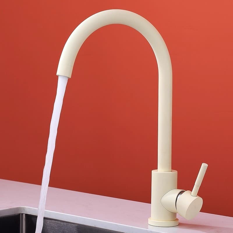 Torneira rotativa redonda 304 aço inoxidável cozinha pia vegetal pia pia do agregado familiar leite branco torneira quen